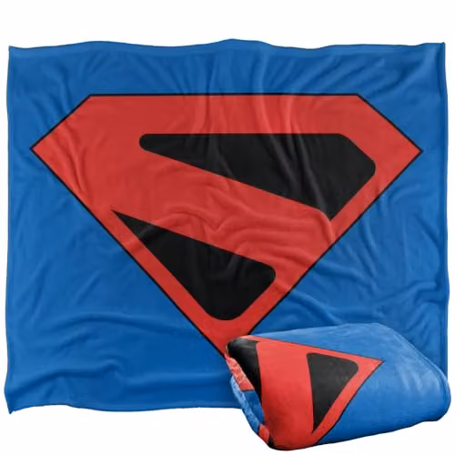 LOGOVISION Superman Logo Shield 1996 Super Soft Silky Touch Fleece Throw Blanket, Multicolour, W: 127.0 cm, D: 152.4 cm, H: 152.4 cm – 1