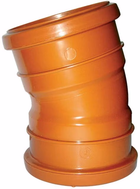 FloPlast Underground Drain 110mm 15 Degree Double Socket Bend, Orange