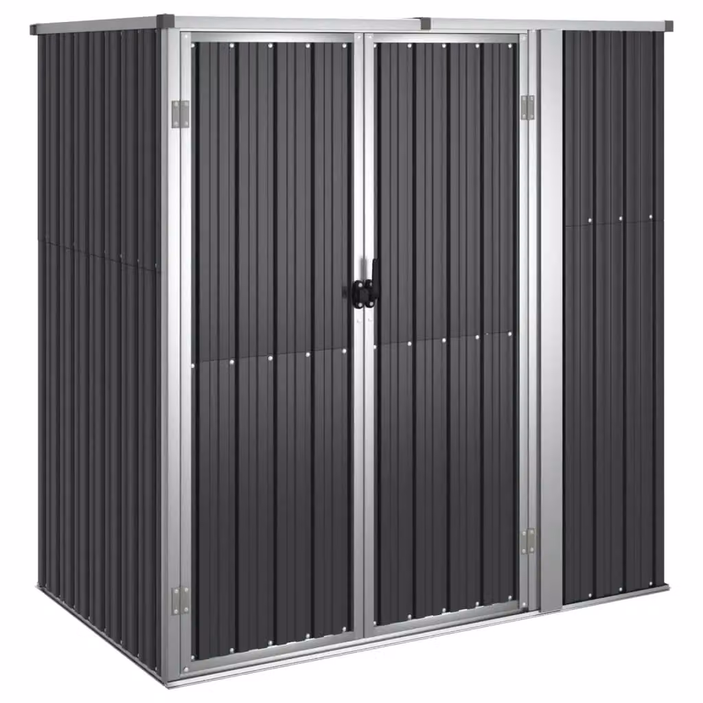 Berkfield Home Garden Tool Shed in Anthracite Black Galvanised Steel, W/D/H: 89 x 161 x 161 cm – 2