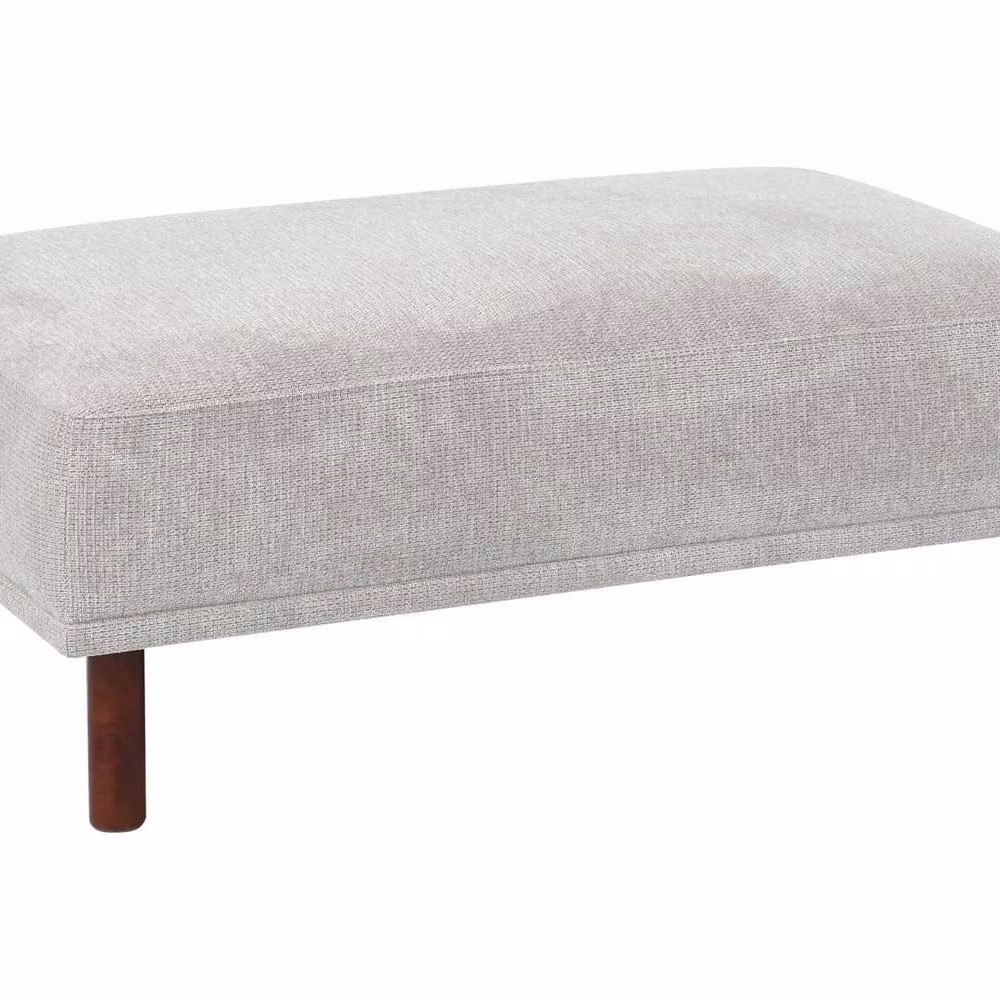 Wyld Haus Rectangular Fabric Ottoman in Grey, W/D/H: 112 x 67 x 44 cm – 2