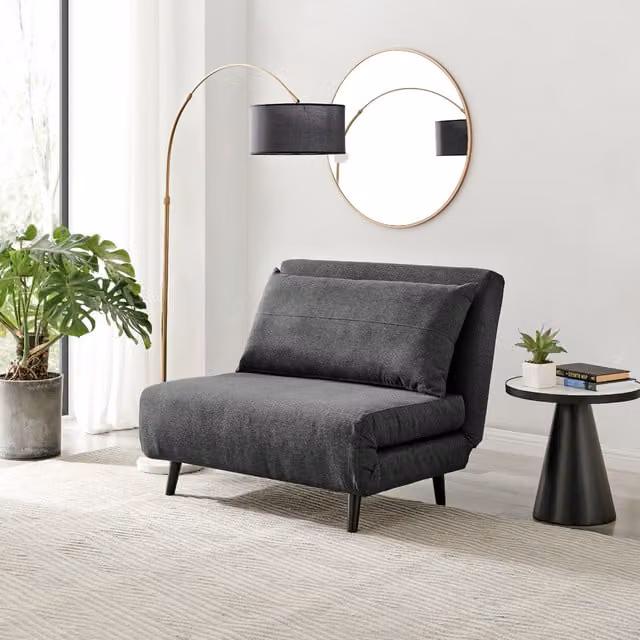 FurnitureboxUK Bobby Upholstered Sofa Bed in Grey