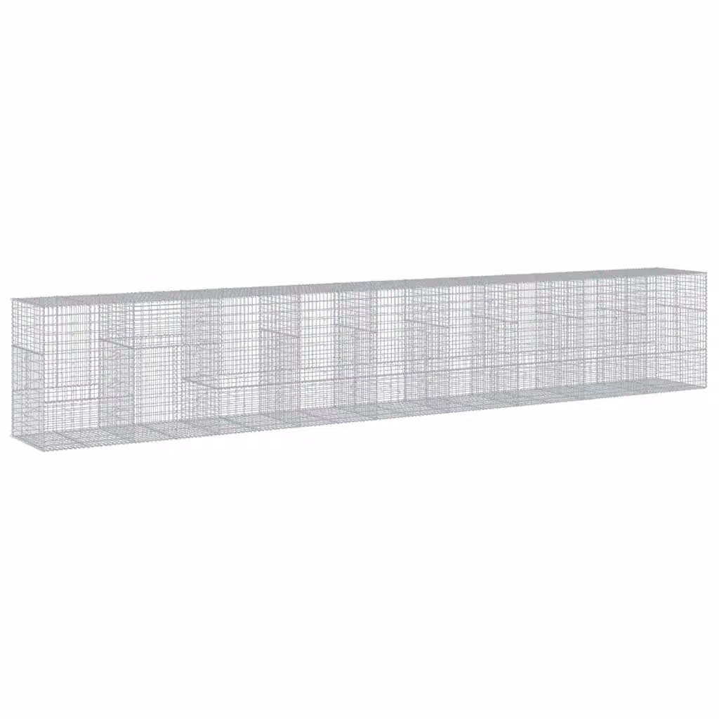 Berkfield Home Silver Galvanised Steel Gabion Basket with Cover, W/D/H: 900 x 100 x 150 cm – 2
