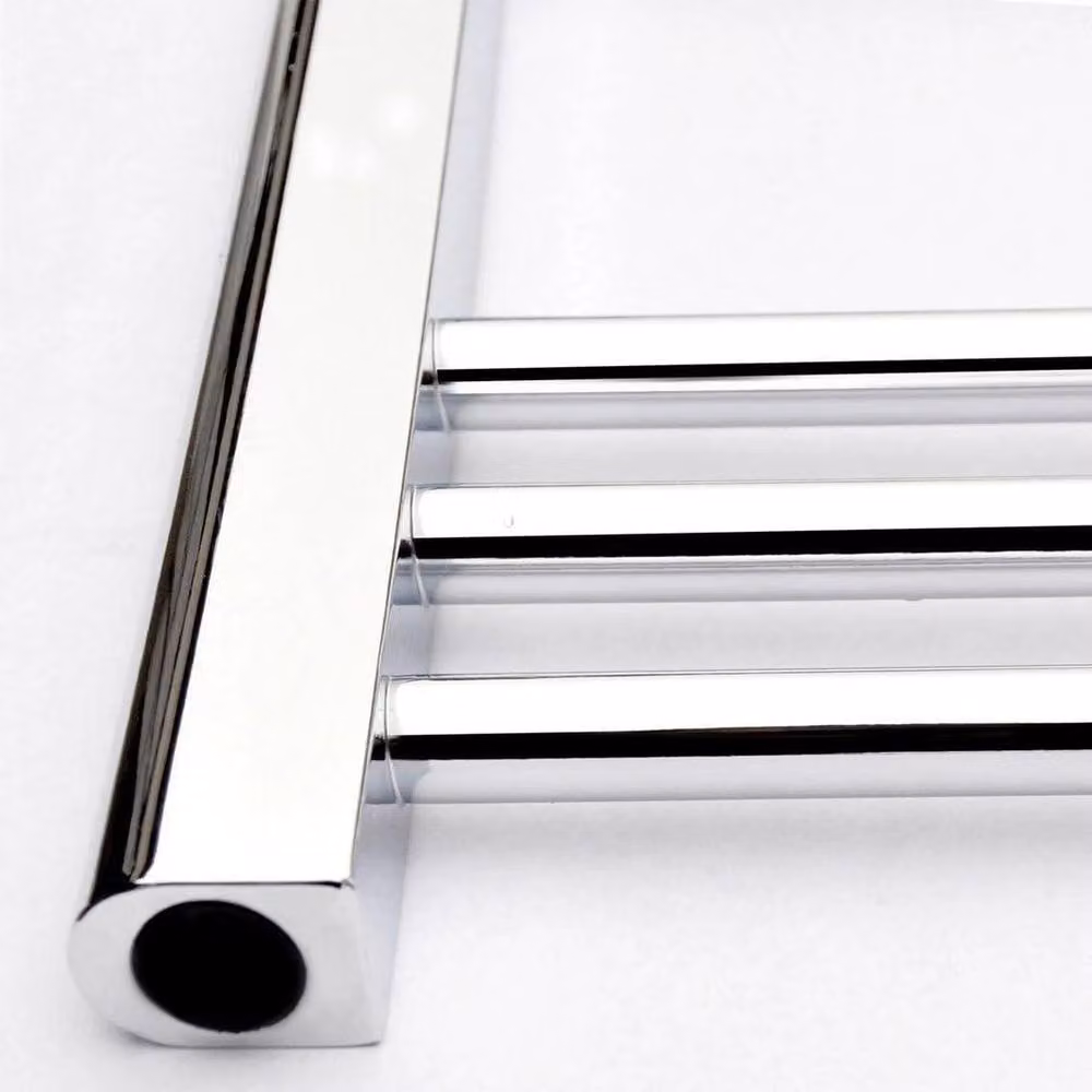 VOGREX Silver Steel Straight Heated Towel Rail, W: 80 cm, D: 40 cm, H: 40 cm – 3