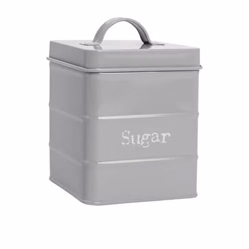 Harbour Housewares Metal Sugar Storage Canister with Airtight Lid, Grey – 1