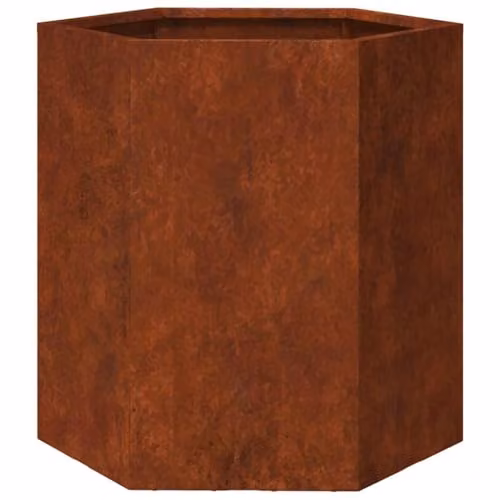 vidaXL Rusty Corten Steel Planter Tub, Brown, W/D/H: 40 x 40 x 45 cm