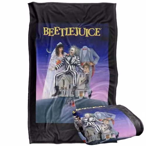 LOGOVISION Beetlejuice Original Movie Poster Super Soft Fleece Throw Blanket, Multicolour, W/D/H: 91 x 147 cm – 1