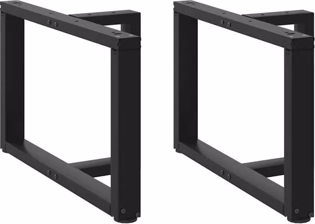 Berkfield Home T-Shaped Coffee Table Legs, 2 Pieces, Black Matt Steel, W/D/H: 60 x 25 x 43 cm – 1