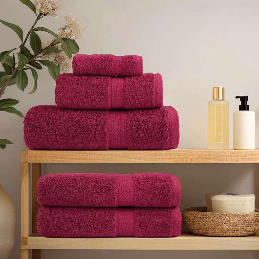 Berkfield Home SOLUND 12 Piece Premium Red Cotton Terry Towel Set, 600 gsm – 3