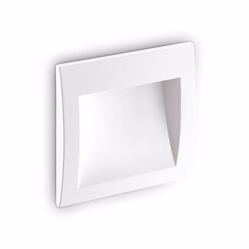 Netlighting Wire LED Outdoor Square Recessed Wall Light, White, IP65, 3000K