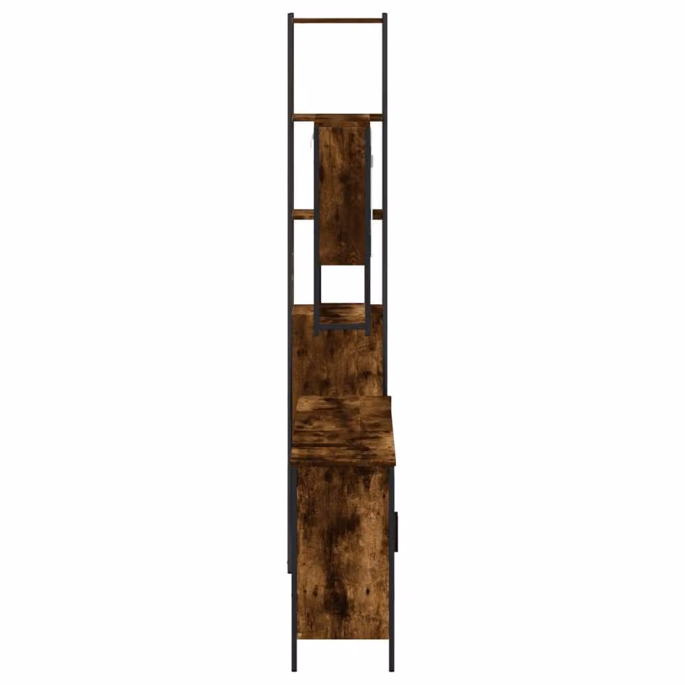 Berkfield Home 4 Piece Industrial Bathroom Furniture Set in Brown Smoked Oak – 2