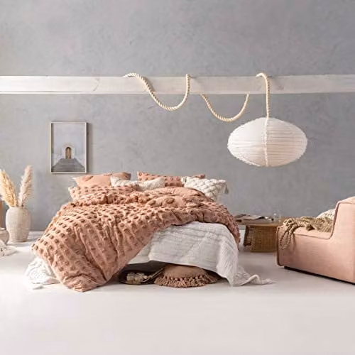 Linen House Haze Dotted Cotton Duvet Cover and Pillowcase Set in Brown, 200 x 200 cm – 1