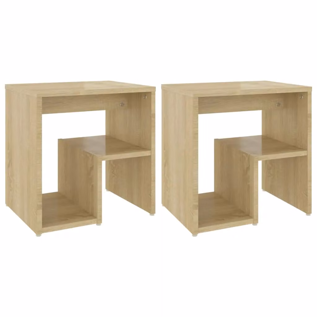 Berkfield Home Set of 2 Bedside Cabinets in Sonoma Oak Brown, W/D/H: 40 x 30 x 40 cm – 2