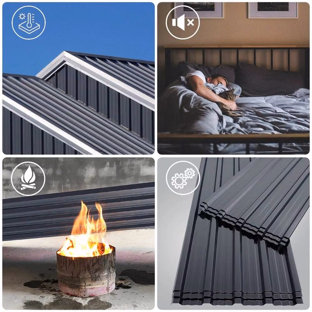PAWNORA Mondeer 14 Corrugated Steel Metal Roof Sheets, Grey – 4