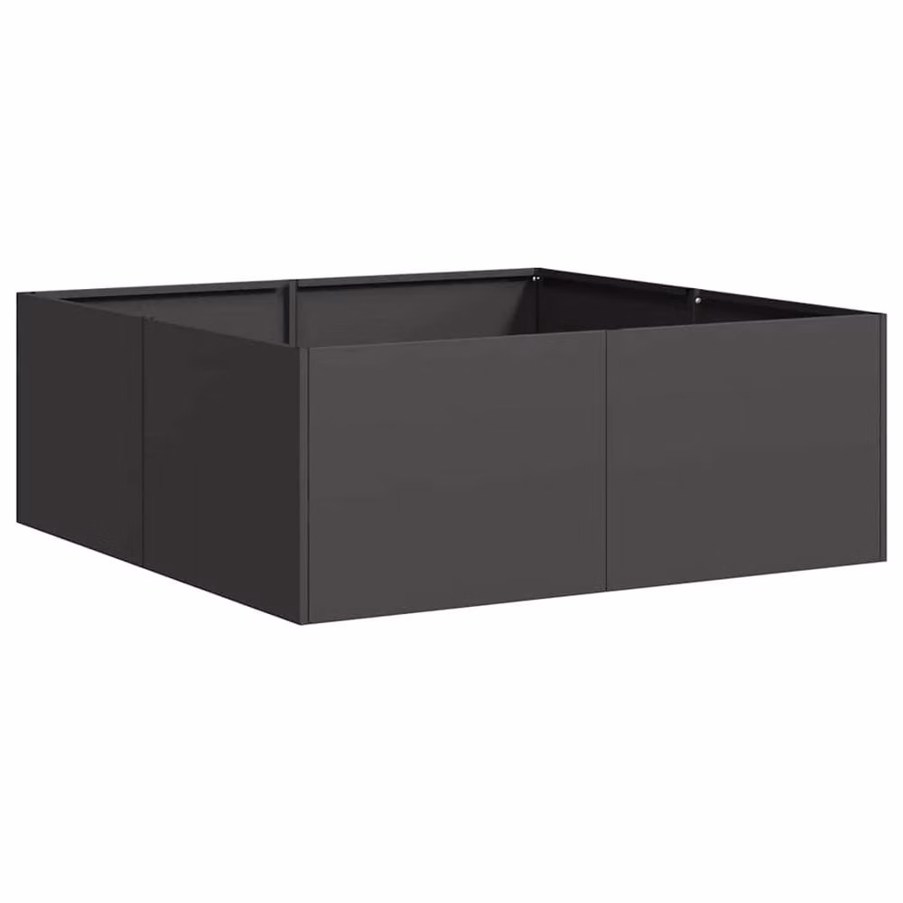 Berkfield Home Steel Planter Tub, Black, W/D/H: 80 x 80 x 30 cm – 2