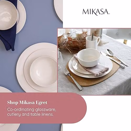 Mikasa Egret 12 Piece White Bone China Dinner Set – 5