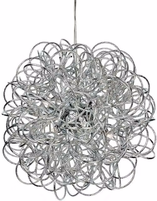 Firstlight Stella 6 Light Ribbon Ceiling Pendant in Chrome and Grey with G9 Bulbs