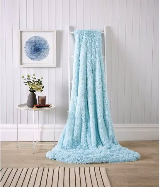 Snuggle Blue Fluffy Fleece Blanket