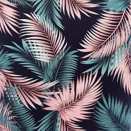 Arthouse Miami Tropics Botanical Floral Wallpaper in Navy Blue, Green and Silver
