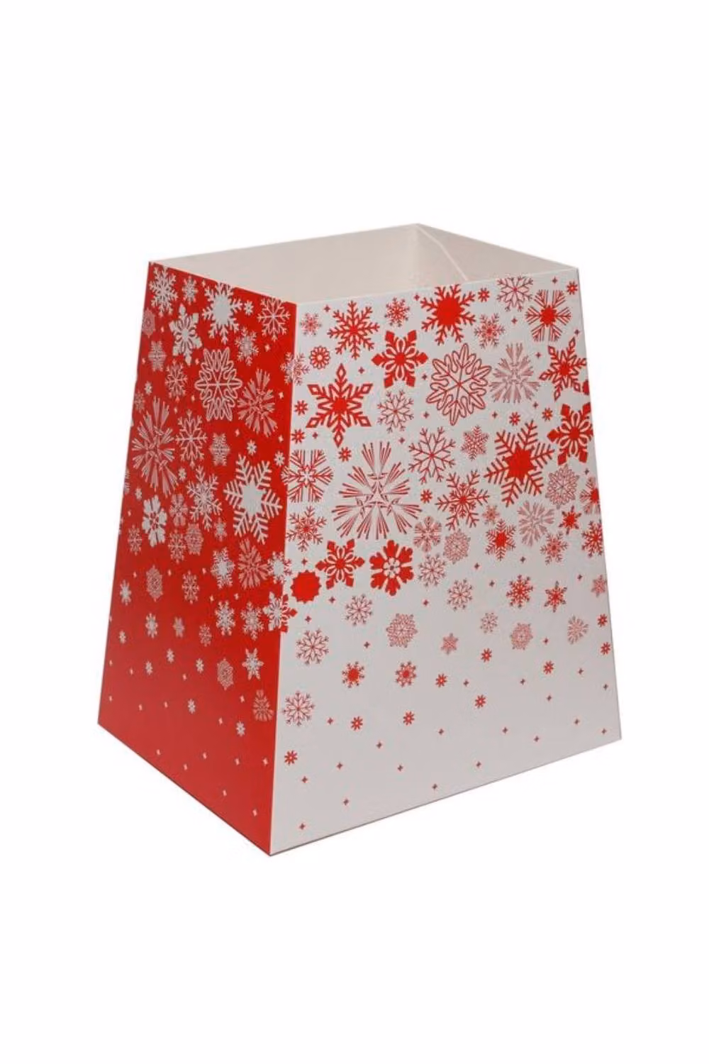 KDMD Red and White Snowflakes Christmas Paper Gift Boxes, 12 Pack, W: 19 cm, D: 12 cm, H: 9 cm – 2