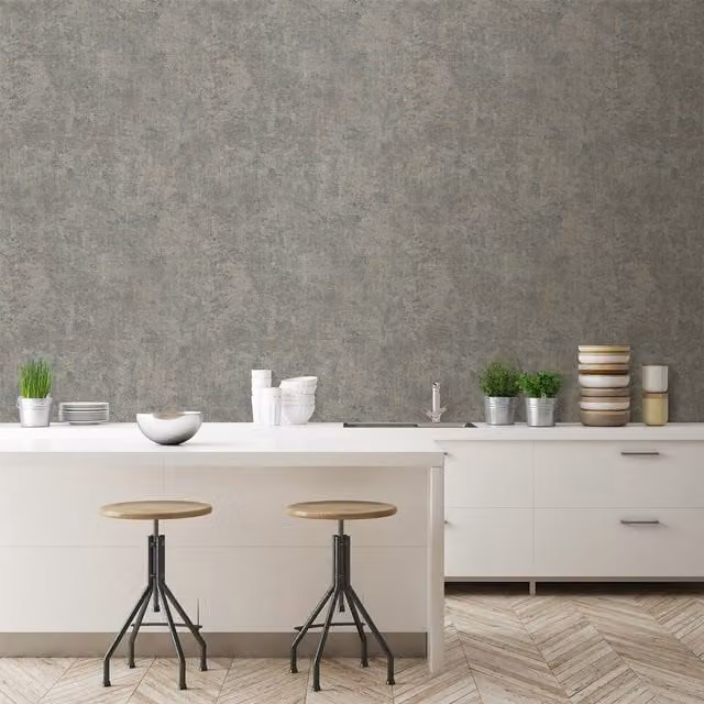 Grandeco Abstract Plain Grey Modern Wallpaper