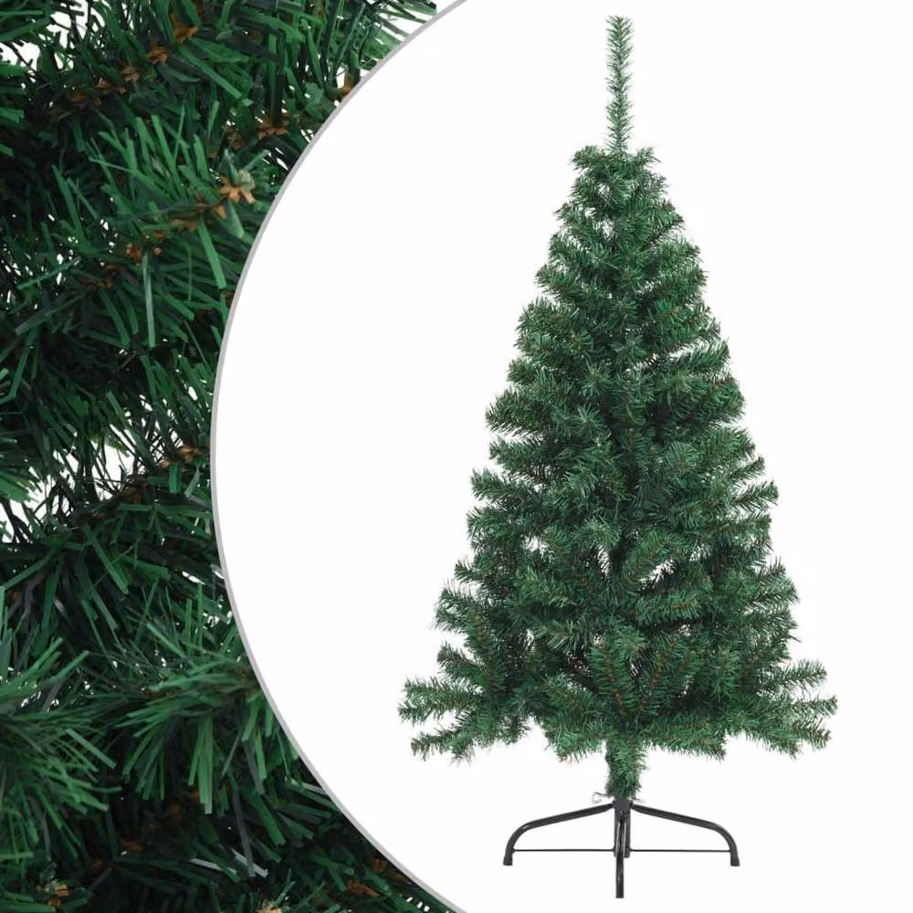 Berkfield Home Artificial Half Christmas Tree in Green with Stand, Height: 120 cm – 2
