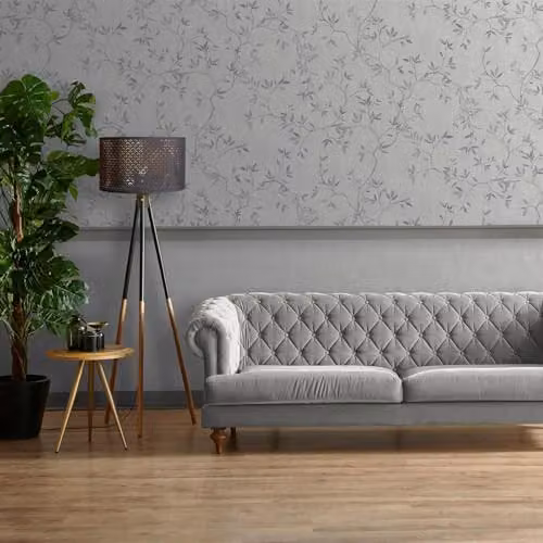 Muriva Darcy James Collection Japandi Leaf Scandinavian Style Textured Effect Wallpaper in Grey – 3