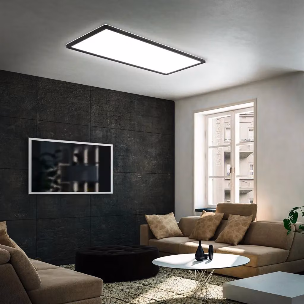 Briloner Ultraslim Black LED Ceiling Panel, 22W, 4000K, W/D/H: 58 x 20 x 3 cm – 4
