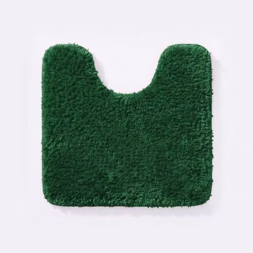 Allure Bath Fashions Luxury Microfibre Non-Slip Pedestal Toilet Mat, Green, W/D/H: 50 x 50 x 2 cm