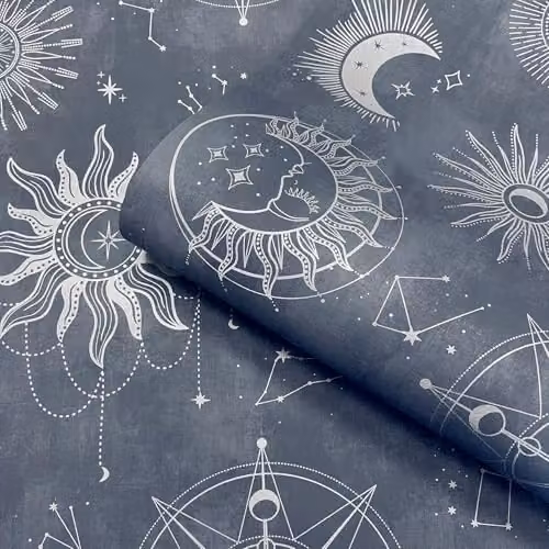 Holden Decor Cosmic Night Sky Celestial Themed Wallpaper in Navy and Silver for Children's Bedrooms and Nurseries – 2