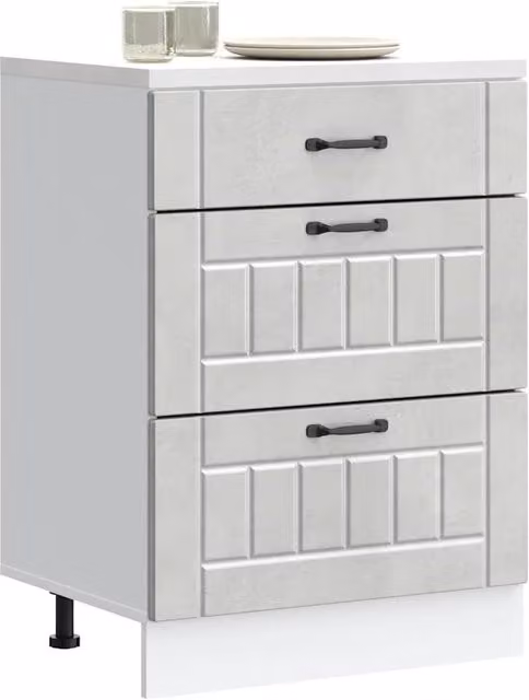 Berkfield Home Lucca Modern Freestanding Kitchen Base Unit in Matt Grey Engineered Wood