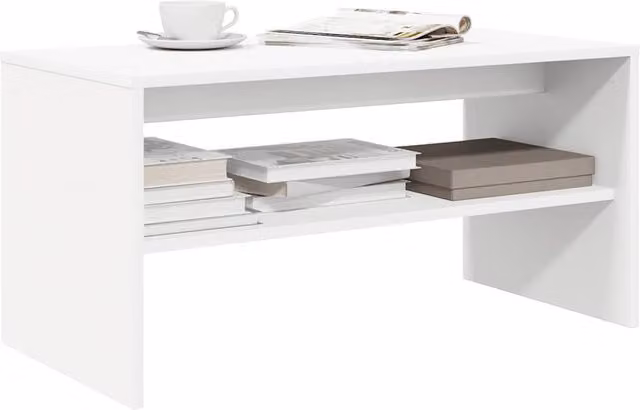 Berkfield Home White Minimalist TV Cabinet in Matt MDF, W/D/H: 80 x 40 x 40 cm