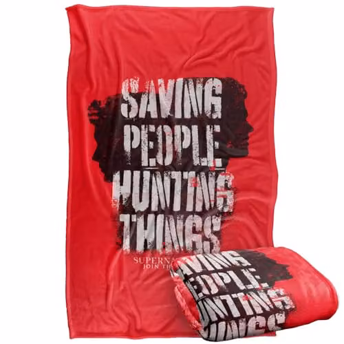 LOGOVISION Supernatural Sam and Dean Silhouette Super Soft Fleece Throw Blanket, W/D/H: 91 x 147 cm