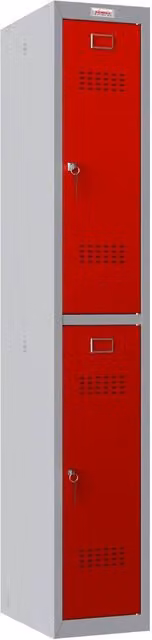 Phoenix Safe Company PL1230GRK Personal Locker with Key Locks, Grey Body and Red Doors, H 180 cm x W 100 cm – 1