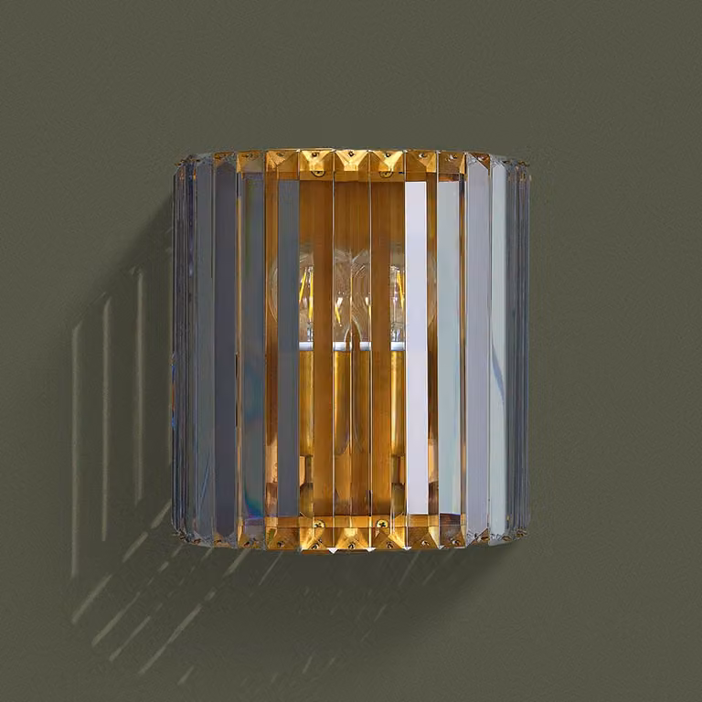 Atkin & Thyme Verona Crystal Wall Light in Gold and Brass
