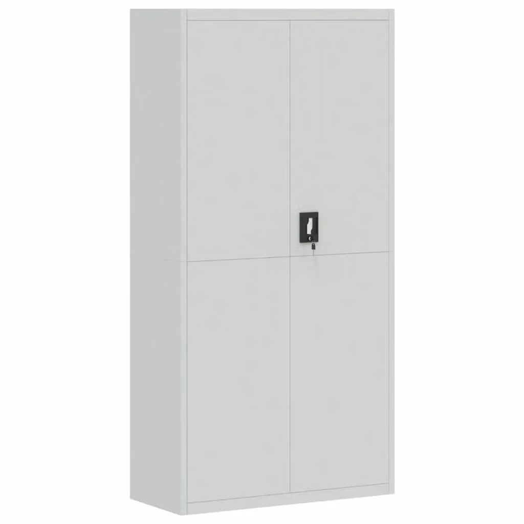 Berkfield Home Metal File Cabinet in Matt Grey, W/D/H: 90 x 40 x 180 cm – 2