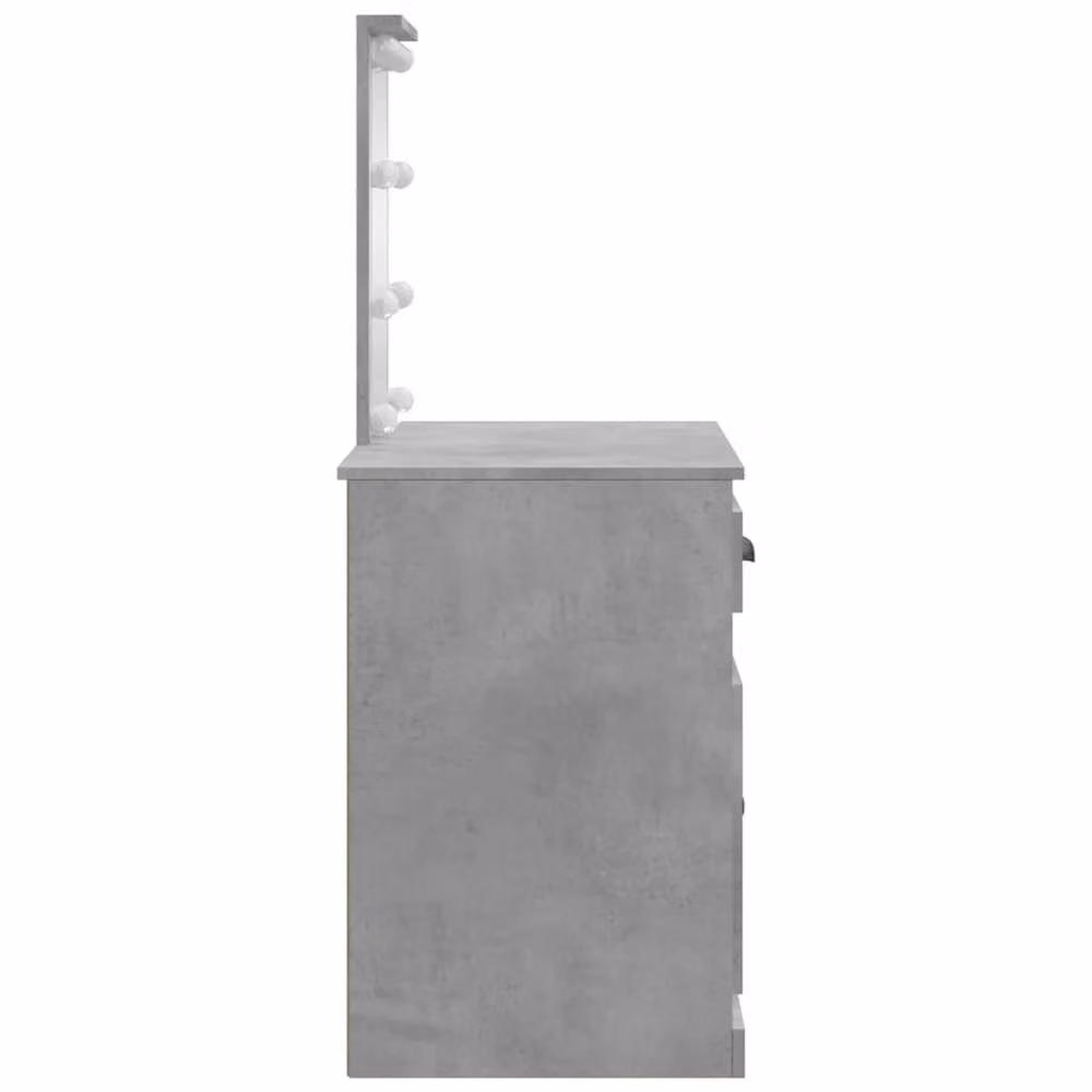 Berkfield Home Modern Dressing Table with Hollywood LED Lights in Grey, W/D/H: 90 x 42 x 132.5 cm – 3