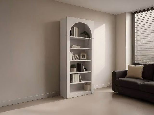 Vente-unique Minimalist 6-Niche Bookcase in Beige, H 180 x W 74 x D 35 cm
