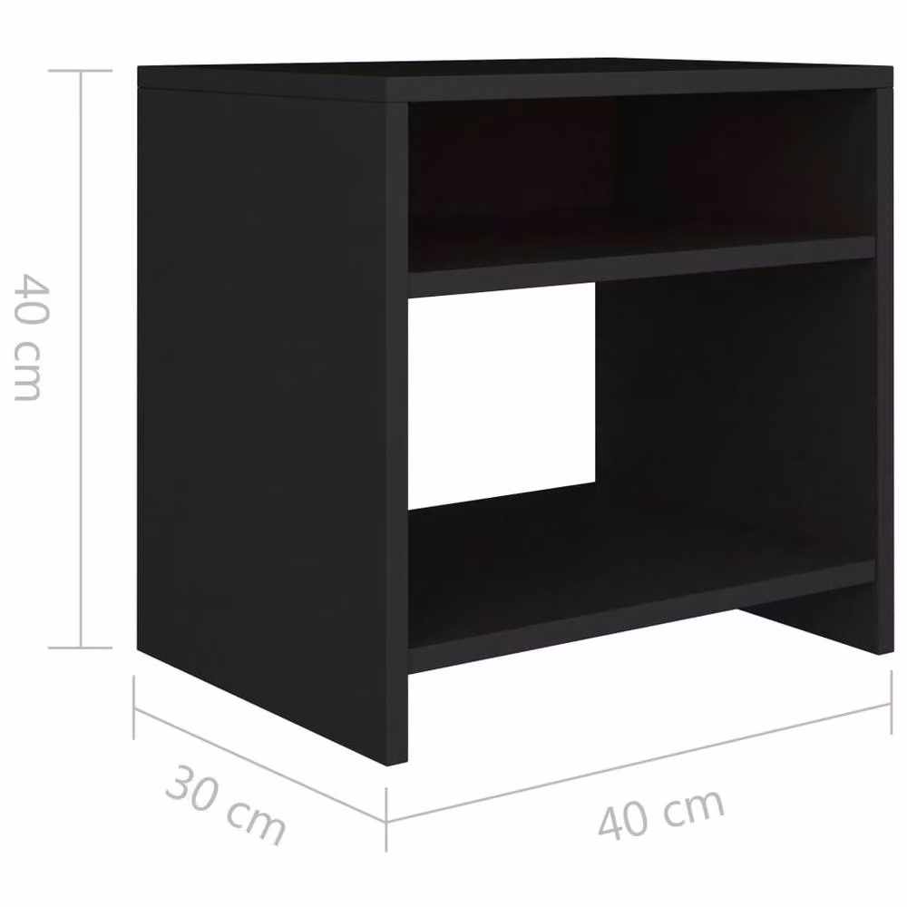 Berkfield Home Elegant Black Bedside Cabinet, W/D/H: 40 x 30 x 40 cm – 6