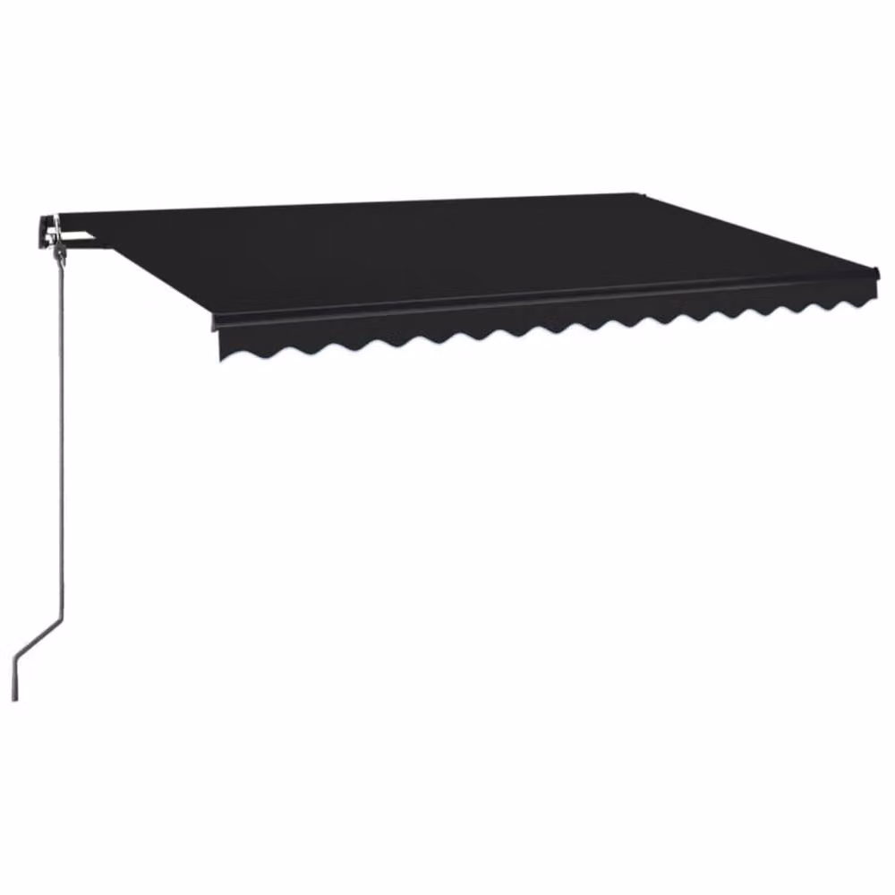 Berkfield Home Manual Retractable Awning with LED, Anthracite and Black, W: 400 cm, D: 350 cm – 2