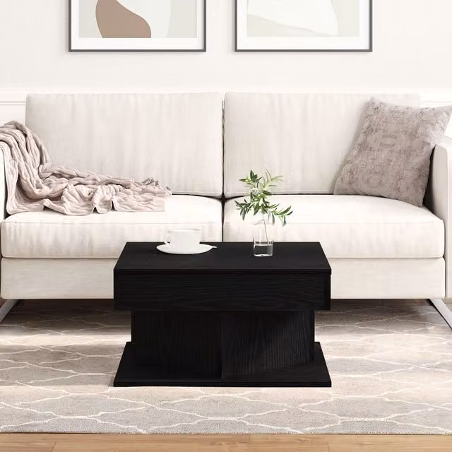 Berkfield Home Black Oak Coffee Table, W/D/H: 57 x 57 x 30 cm – 1