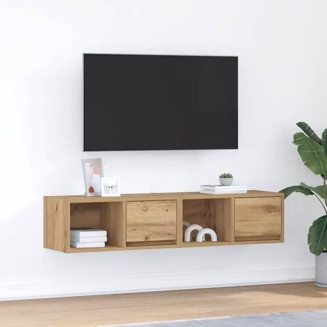 Berkfield Home Artisan Oak TV Cabinets, 2 Piece Set, Brown, W: 60 cm, D: 31 cm, H: 25.5 cm