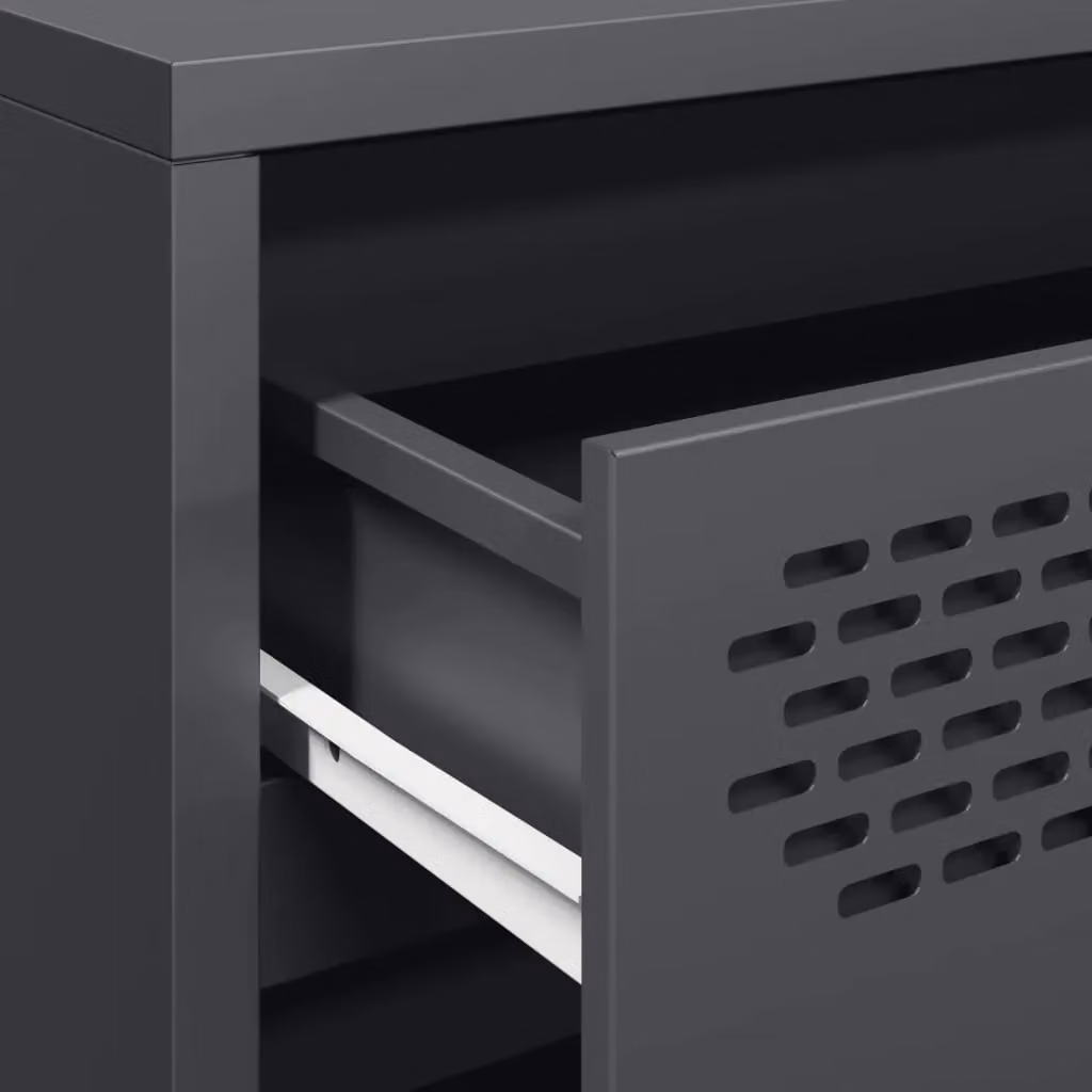 Berkfield Home Anthracite Sideboard in Cold-rolled Steel, W/D/H: 68 x 39 x 58.5 cm – 4