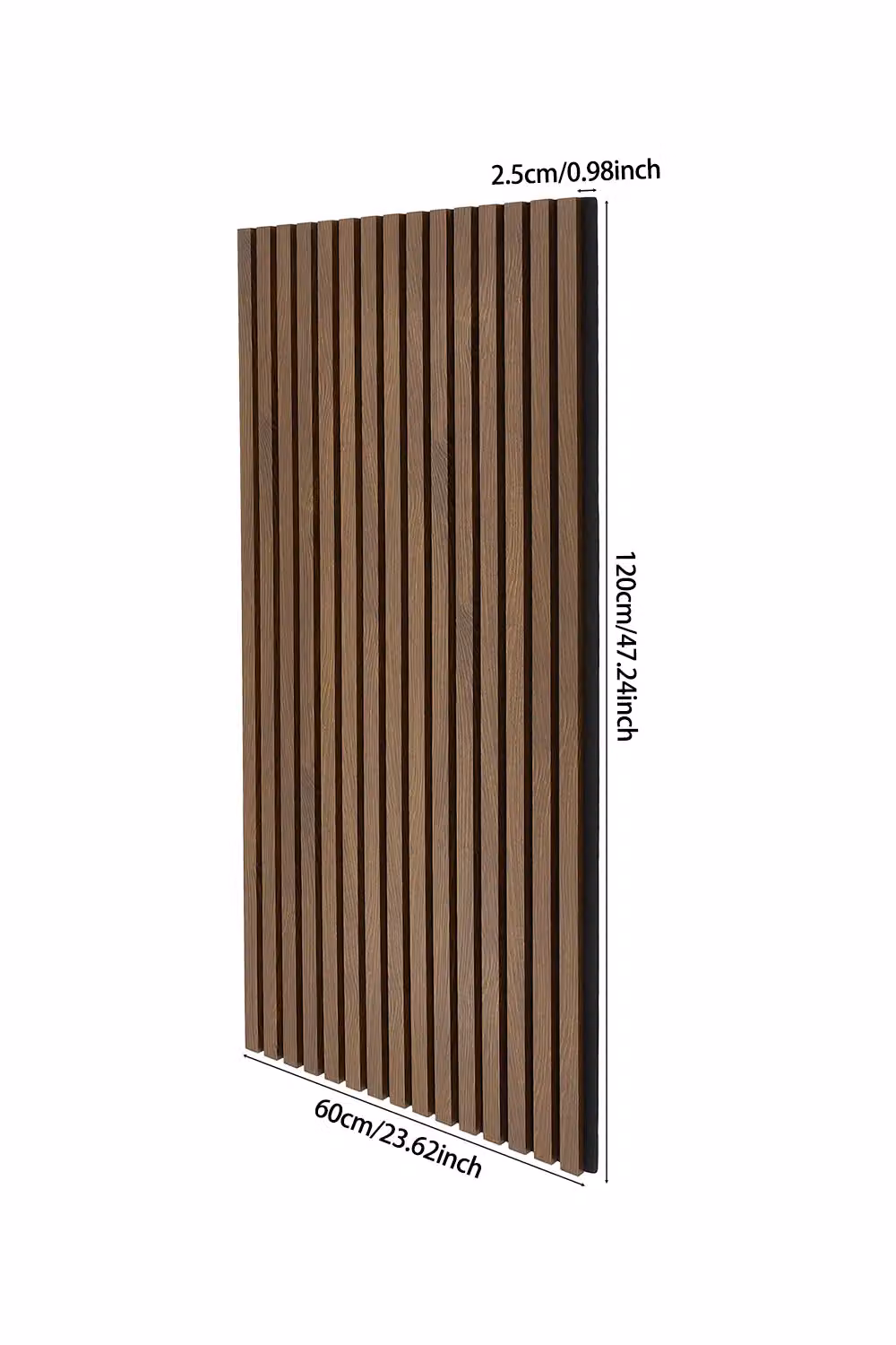 Living and Home MDF Slat Wall Panel in Brown Wood Look, W: 60 cm, H: 120 cm – 2