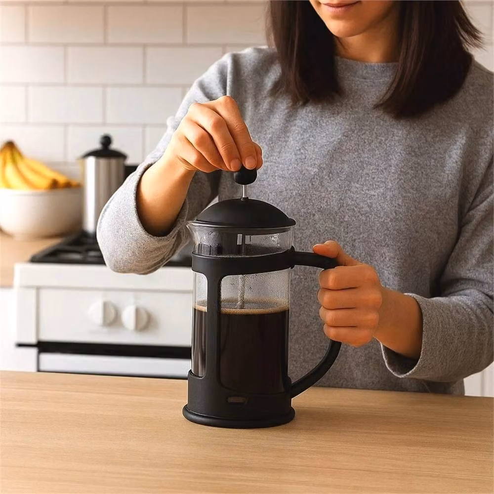 Nordara 6 Cup Glass Coffee Plunger Pitcher Maker in Black, 100ml – 5