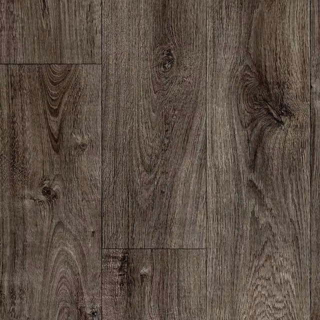IVC Dark Grey Wood Effect Vinyl Flooring Sheet with Felt Backing, W: 400 cm x D: 400 cm