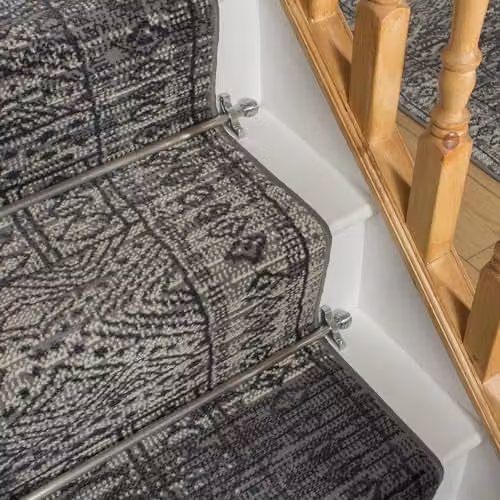runrug Afrikans Stair Runner Carpet in Grey – 5