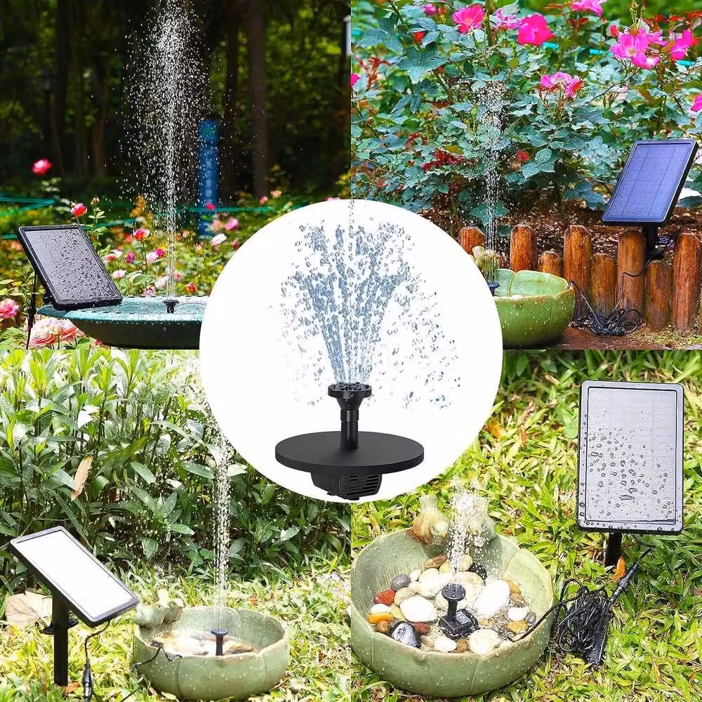 NESTLUNE Solar Powered Water Pump Fountain for Garden Pools and Ponds, Black, W/D/H: 100 x 100 x 100 cm – 5
