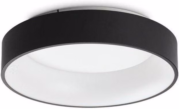 Ideal Lux Ziggy Round LED Semi Flush Ceiling Light, Black, Diameter: 45 cm, 3000K Warm White – 2