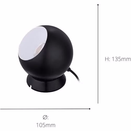 Loops Modern Black LED Table Lamp with GU10 Bulb Included – 3