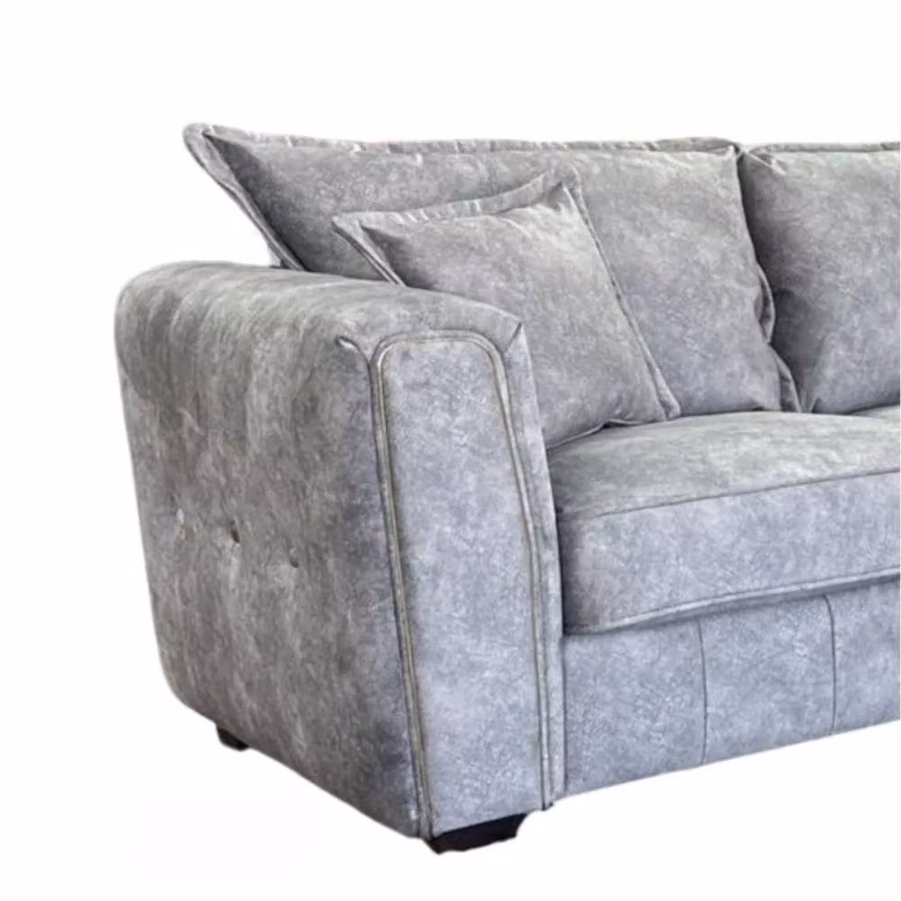 Snug Furniture Birmingham Ltd Serena Large L-Shape Corner Sofa in Grey Fabric with Full Back and Scatter Cushions – 2